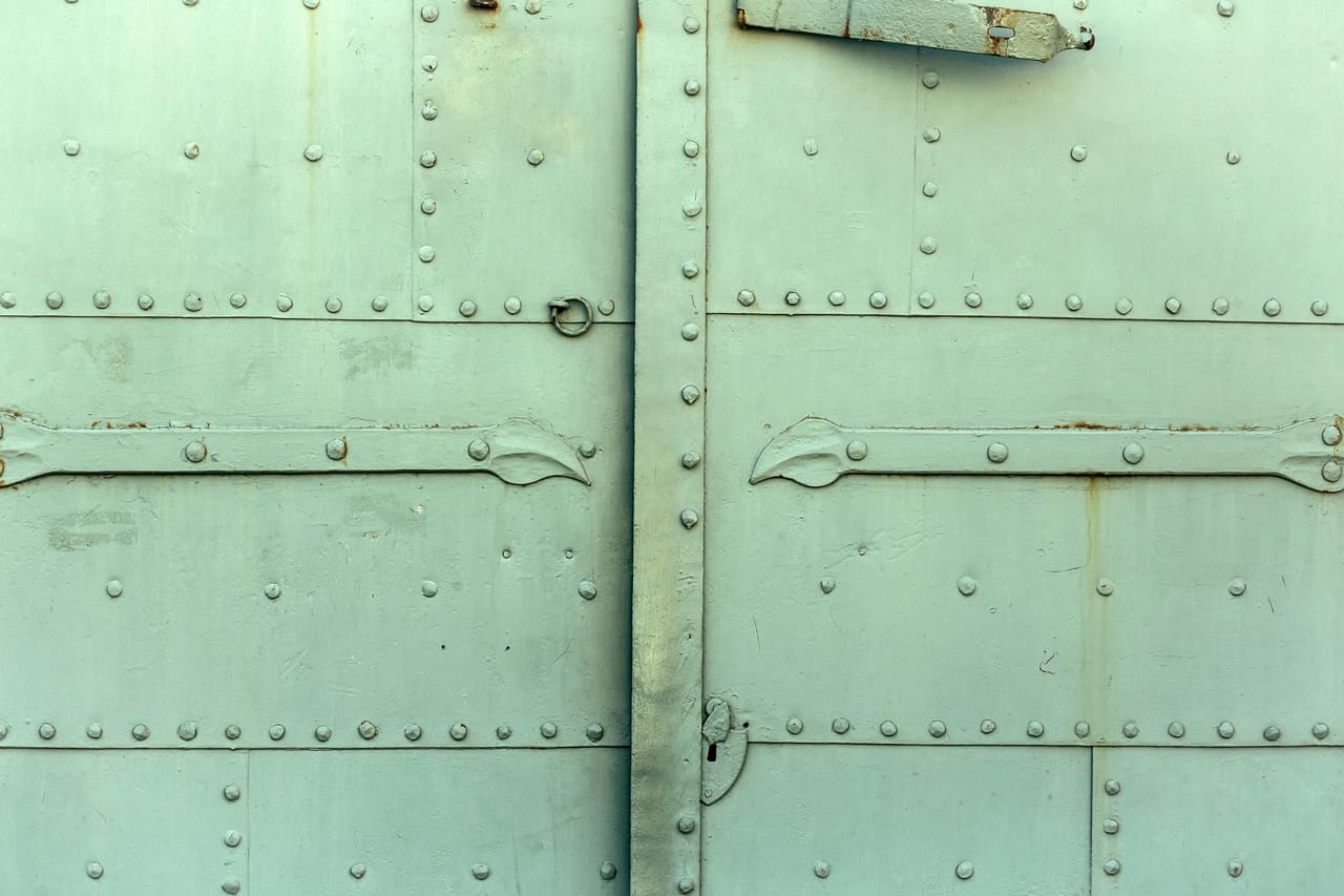 Old iron door fragment