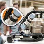 Szybki montaż, bezpieczne zamocowanie: Nowe obejmy mocujące do e-prowadników na cobotach