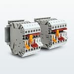 Rozłączalne złączki szynowe z kolorowymi odłącznikami nożowymi Rozłączalne złączki szynowe